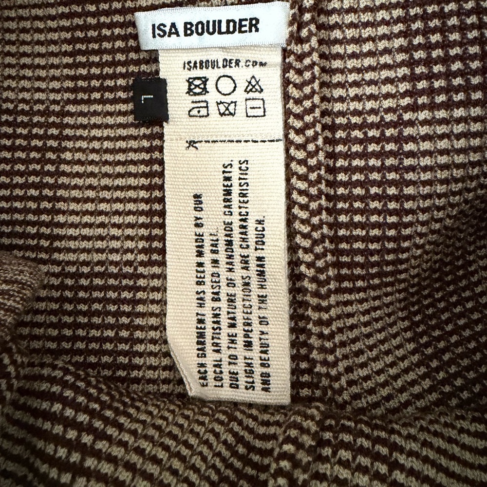 NWOT Isa Boulder Checkered Reflective Brown Loose Pants Size Large - Picture 5 of 5